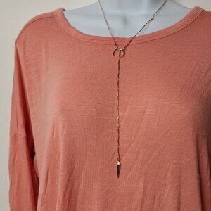 Luv AJ Crescent Moon Gold Necklace